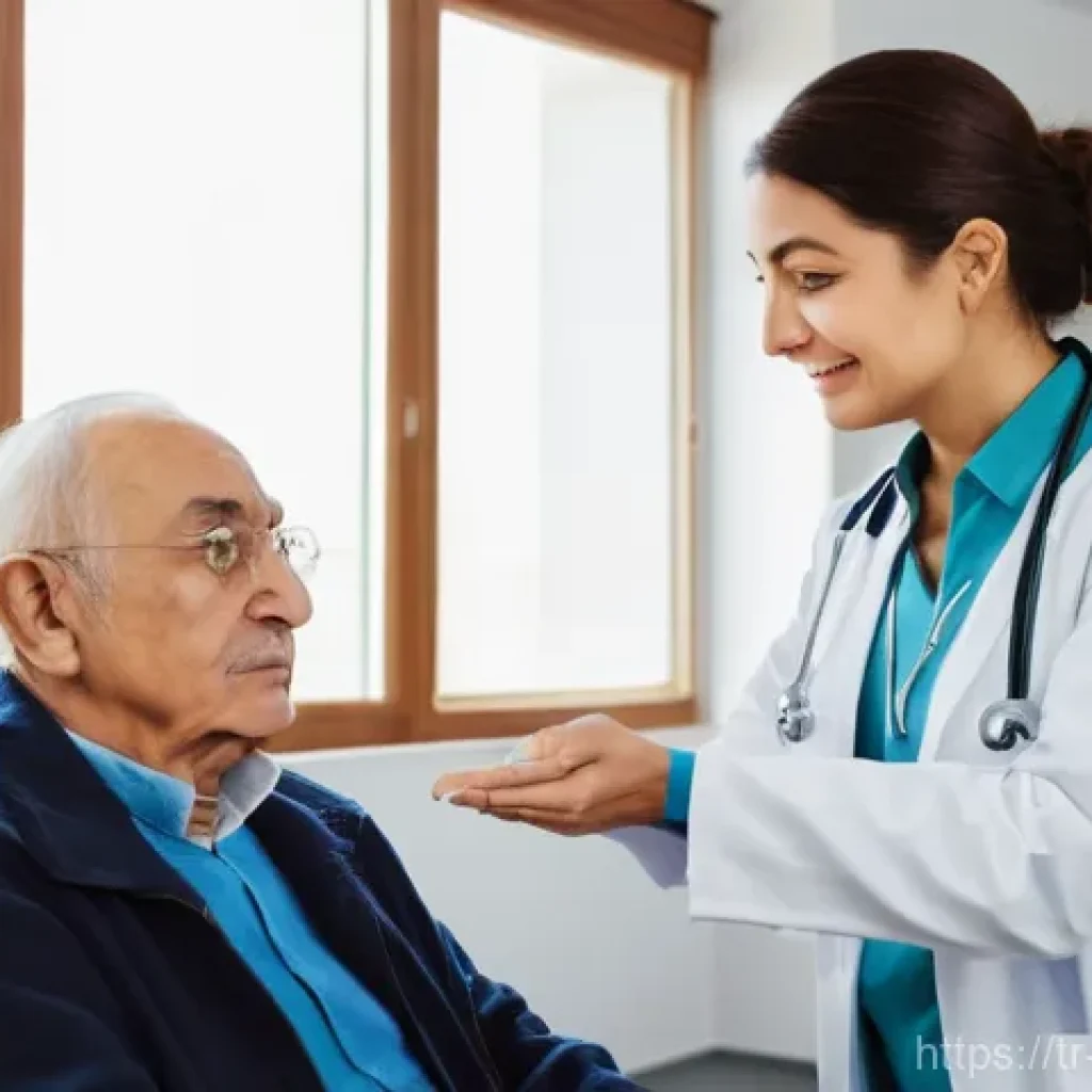 내러티브 의학의 성공 사례 - **Prompt:** A compassionate female doctor, of Turkish ethnicity, aged late 30s, wearing a clean, pro...