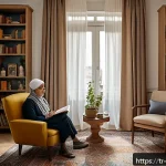Home 16 내러티브 의학과 심리 치료의 관계 - A warm and inviting therapy room set in modern Istanbul, featuring a cozy seating area with two indi...