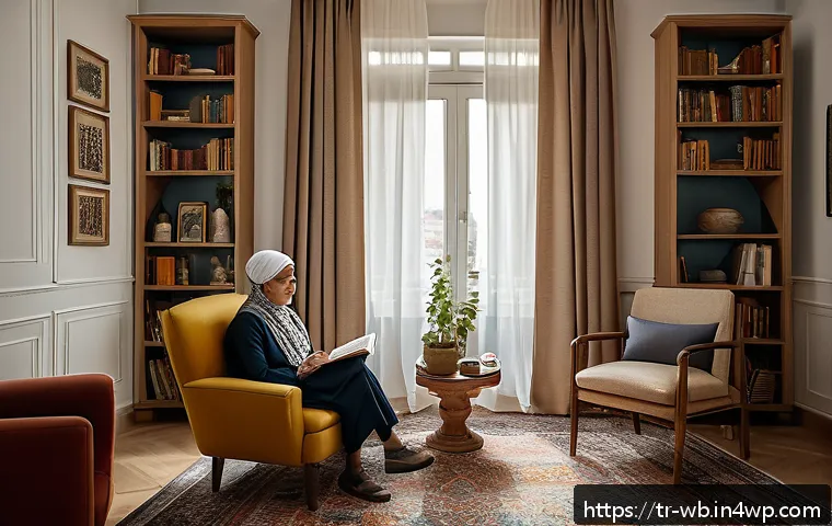 내러티브 의학과 심리 치료의 관계 - A warm and inviting therapy room set in modern Istanbul, featuring a cozy seating area with two indi...